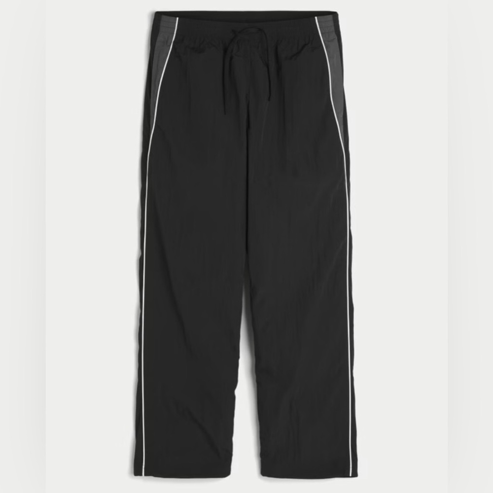 Hollister Black Men's Active Track Pants with White Piping - NWT!